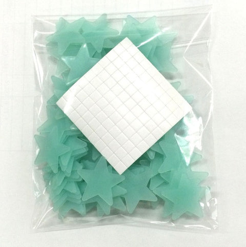100pcs 3D Stars Glow In Dark Luminous Fluorescent Plastic Wall Sticker