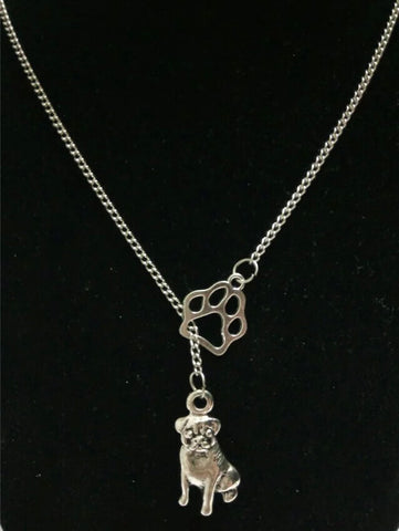 Alloy cat/dog paw Pendant Necklace Vintage Silver Mixed cute dog