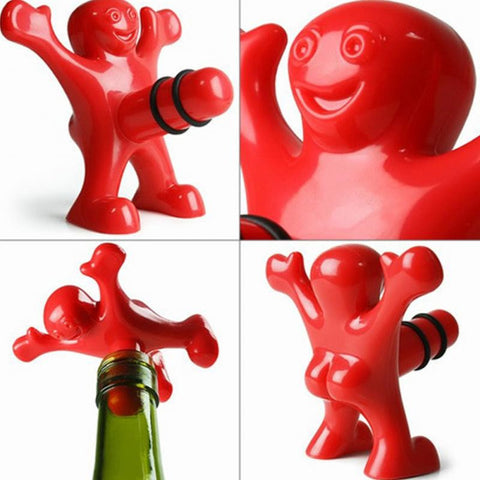 1pc Newest Funny Happy Man Guy Wine Stopper Novelty Bar