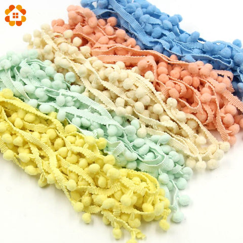 5Yards/Lot  Hot Sale 10MM Pom Pom Trim Ball Fringe Ribbon