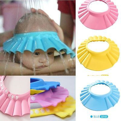 Useful Baby Shower Cap Children Shampoo Bath Wash Hair Shield Hat Soft & Adjustable