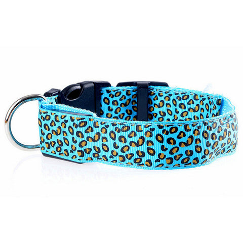 Fashion Leopard LED Dog Collar Flashing