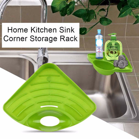 Modern Design Home Kitchen Sink Corner Storage Rack Solid Color Sponge Drainboard Bathroom Holder Organizer Accessories