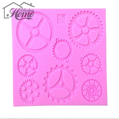Beautiful Steampunk Gears Cake Mold Fondant Mould Chocalate Mould Soap Mold Confeitaria Pastry Candy Sugar Jelly Pudding Decor