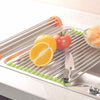 Delidge 1 pc Kitchen Sink Rack Stainless Steel Foldable Dish Cutlery Drainer Drying Holder Fruits Cup Dish Sink Rack Drying Tool