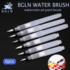 Bgln 6Pcs/set Large Capacity Water Brush Soft Watercolor Art Paint Brush