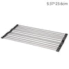 Delidge 1 pc Kitchen Sink Rack Stainless Steel Foldable Dish Cutlery Drainer Drying Holder Fruits Cup Dish Sink Rack Drying Tool