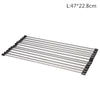 Delidge 1 pc Kitchen Sink Rack Stainless Steel Foldable Dish Cutlery Drainer Drying Holder Fruits Cup Dish Sink Rack Drying Tool