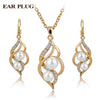 TOUCHEART Simulated Pearl Indian Wedding Jewelry Sets for Women Bridal Crystal Gold color Earrings Statement Necklaces