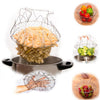 1pcs Foldable Steam Rinse Strain Fry French Chef Basket Magic Basket Mesh Basket Strainer Net Kitchen Cooking