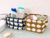 Cute Printing Cotton Linen Desktop Storage Organizer