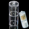 Two-layer Acrylic Portable Round Container Storage Case Make up Cotton