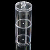 Two-layer Acrylic Portable Round Container Storage Case Make up Cotton