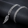 Unisex Stainless Steel Rose Flower Angel Wing Waterproof Cremation Urn Ash Memorial Pendant Necklace