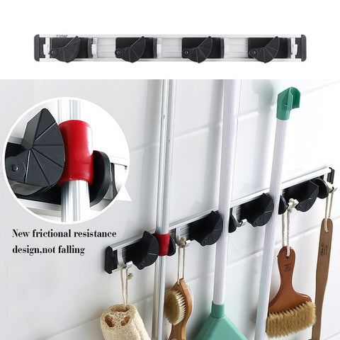 Wall Mount Mop Broom Holder Organizer Garage Storage Solutions Mounted