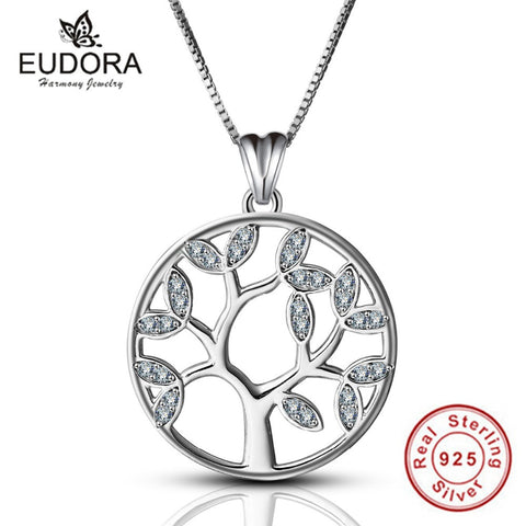 Sterling Silver Tree of Life Pendant Necklaces for Women Fine Jewelry collares sterling-silver-jewelry Gift
