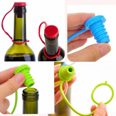 Anti-lost Silicone Hanging Button Seasoning Beer Wine Cork